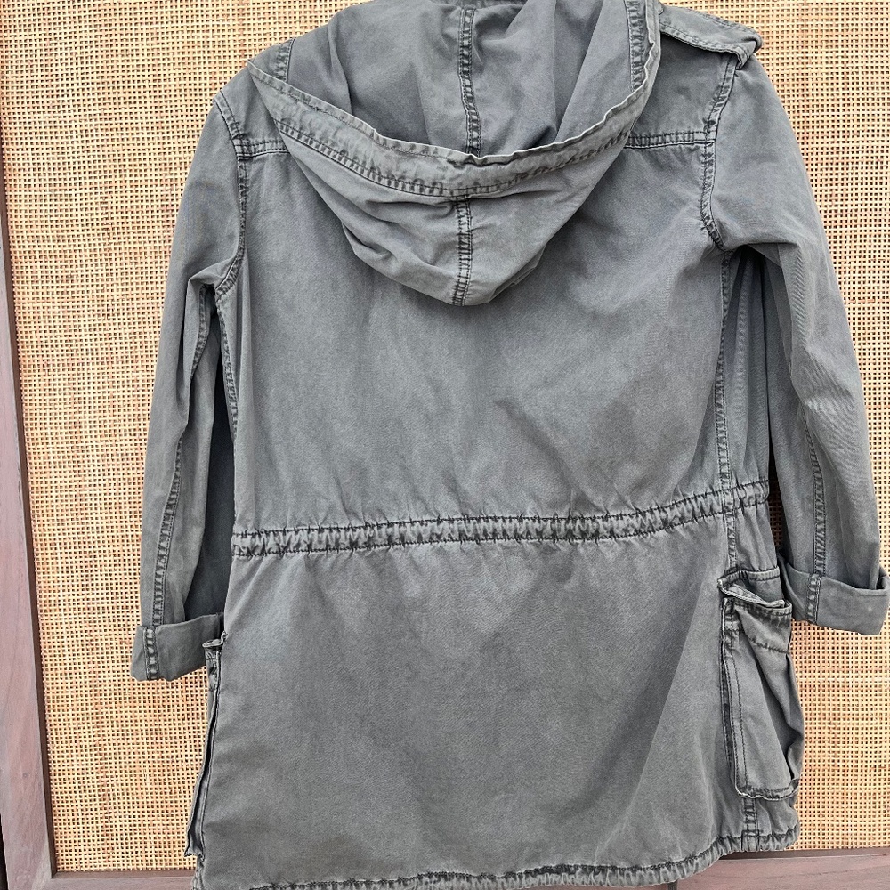 Talula Distressed Cargo Jacket, Grey - Picture 2 of 3
